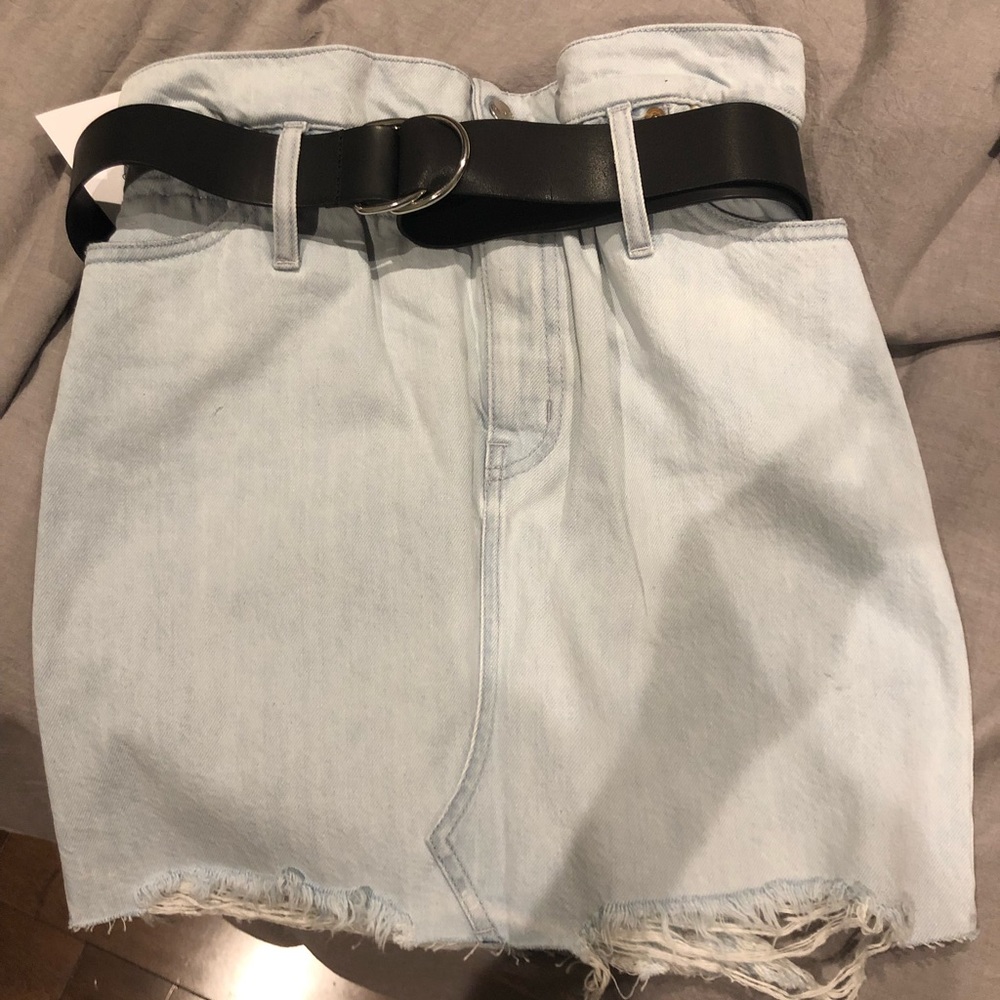 Iro belted denim skirt